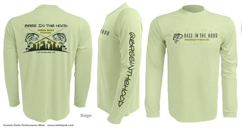 Shirts Long sleeve , UV protection, Moisture wicking, Bass in the Hood logo